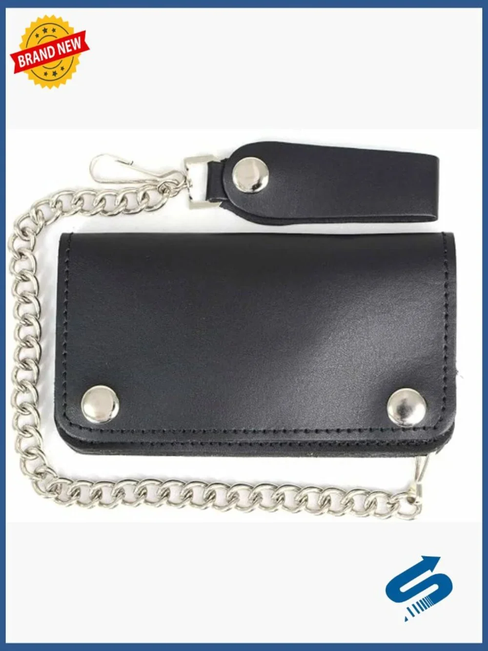 Bi-Fold Anti-Theft Leather Wallet with Removable Chain 14